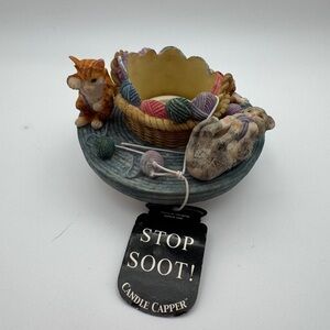 Cat and Yarn Candle Capper NWT